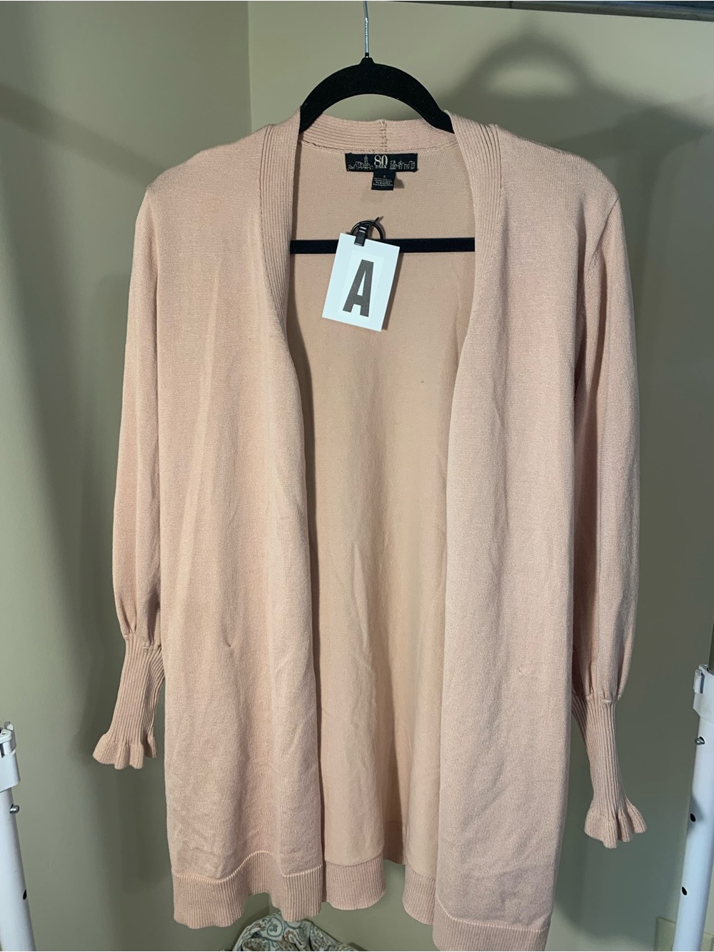 Women's Open-Front soft pink color Cardigan Sweater
